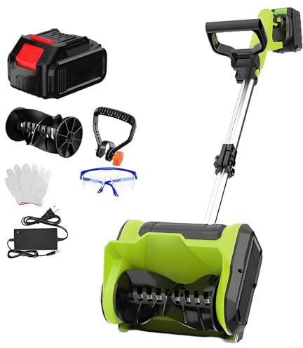 Spazzaneve Pieghevole, Spazzaneve a Batteria, Compatto e Leggero, Spazzaneve con Doppio Interruttore Di Sicurezza, per La Rimozione Della Neve Invernale Dal Vialetto(One Batteries)