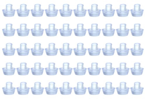 PATIKIL Glass Table Top Bumpers, 50 Pcs 6mm Thread Diameter Soft Stem Clear Bumpers Rubber Grippers Anti-Slip Pads Round placemats for Glass Table Furniture Cabinet