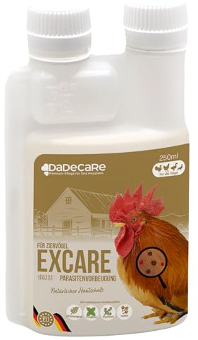 DADECARE Preventivo Parasitos Natural 250 ml - Gallinas, Aves de Corral y Exóticas - Extracto de Citronela y Clavo - Fórmula Natural - Excare