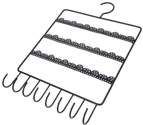 SOLUSTRE Organisateur Mural à Colliers En Fer Forgé Noir Grand Format, Support De Rangement Multifonction Pour Bijoux, Boucles D'oreilles Et Bracelets, Pour Coiffeuse Et Décoration Murale