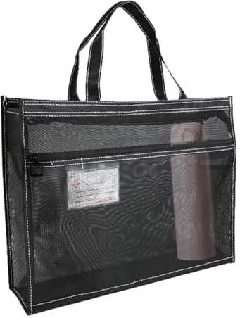 Mesh Art Bag, Mesh Art Bag Handtag, Dragkedja, Tote, Art Organizer, | Supply Organizer för konstverk, affischer, diagram, läromedel, målarböcker, skissböcker, skola, pussel, kosmetika