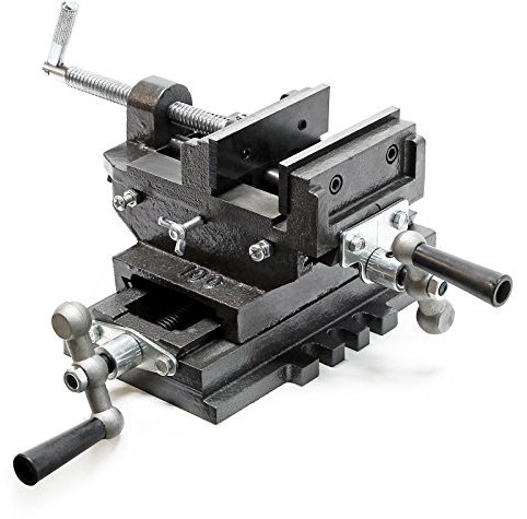 WilTec Étau de Machine 2 Axes 100mm Étau pour Table croisée Table de fraisage ou Bien Établi