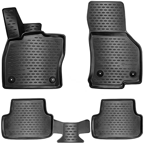 Design 3D Gummimatten Set für Nissan NAVARA (IV) MK4 ab 2015 |Extra hoher 5cm Rand Baujahr 2015, 2016, 2017, 2018, 2019, 2020, 2021