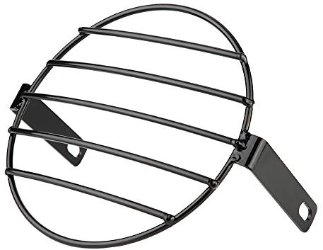 Tyenaza Griglia Faro Moto, Copri Faro Moto, Protezione per Maschera per Lampada Universale con Montaggio Laterale in Ferro da 7 in Ferro Retrò per Moto Faro Rotonda Maschera