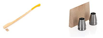 Ochsenkopf Ersatzstiel für Sappie, Stiel, 1100 mm, 1310 g & Befestigungssatz, Verkeilung für schwere Äxte, 3-tlg (2x Ringkeil, 1x Holzkeil), 5.0 x 5.0 x 2.0 cm, Silber