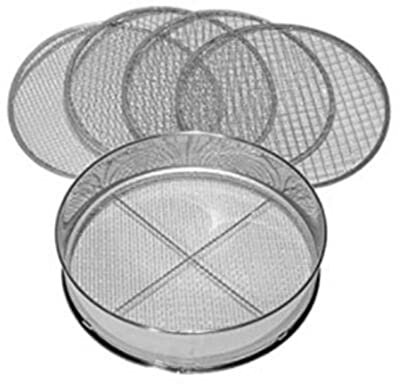 Juego de tamiz de jardín de acero inoxidable 4 en 1, tamiz de jardín con 4 insertos de tamiz intercambiables para tierra y piedras