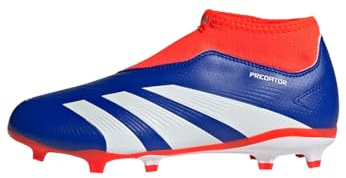 adidas Unisex niños Predator League Laceless Football Boots Firm Ground, Lucid Blue/Cloud White/Solar Red, 29 EU
