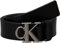 Calvin Klein Herren Gürtel Monogram Plaque Buckle 3,5 cm Ledergürtel, Schwarz (Black/Antique Silver), 85 cm