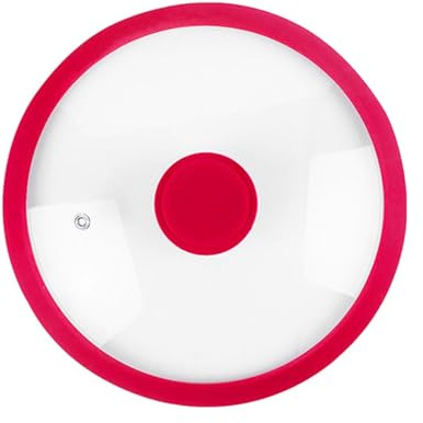 YWJLQH Coperchio Universale Coperchio per Padella Coperchio per Padella in Vetro temperato Accessori da Cucina Parti per pentole Coperchio per Padella, Rosso, 27 Cm