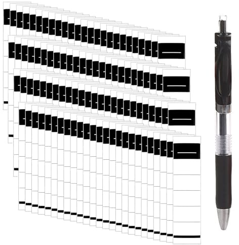 100 Mappetiketter och 1 svart markör, märkningsdekaler klassificering mappar, klistermärken för identifiering av mappar, kontorsmaterial