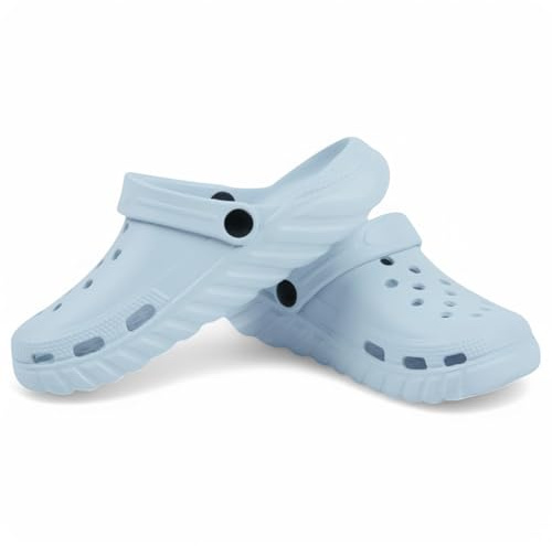 CHILLIFE Zuecos Mujer de EVA Ligeros y Cómodos, Uso Diario, Interior y Exterior, Fabricados en Portugal (Azul Claro, Sistema Tallas Calzado EU, Adulto, Números, Mediano, 39)