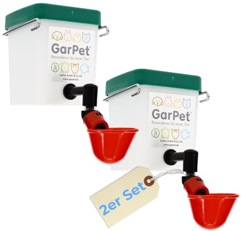 2er Set Beckentränke 500 ml Geflügeltränke Küken Nager Hasen Hühner Geflügel Wasserspender Tränkebecken Trinkflasche mit Halterung