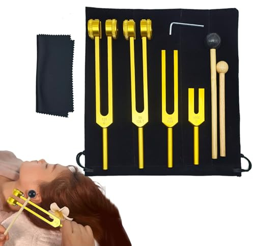 Vamend - accordatore per guarigione da 128 Hz, strumento di guarigione, strumenti di guarigione, set di forchette per accordatura, multiuso, per meditazione e yoga, principianti ed esperti