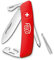 FELCO 504 Schweizer Taschenmesser (9 Funktionen, Klinge 75 mm, Messer inkl. Schlitzschraubendreher, Kreuzschraubendreher, Pinzette, Flaschenöffner, Dosenöffner, Klingenverriegelung), Rot