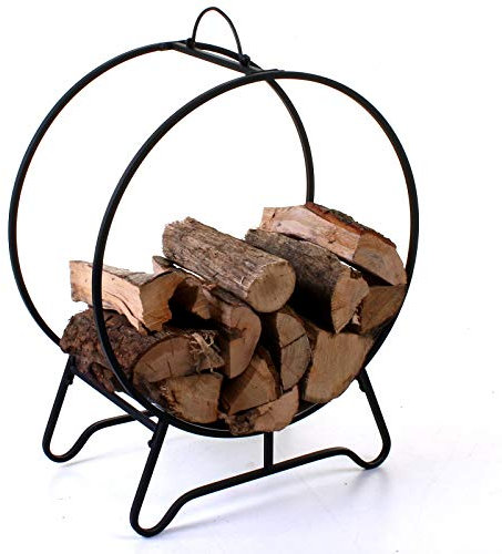 Marko Fireside Firewood Rack Log Storer Indoor Fireside Wood Cart Mover Carrier Stand Storage (Vantaa Round Log Store)