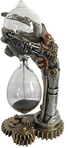 Nemesis Now Steampunk Time Skeletal Hand Sand Timer, Silver