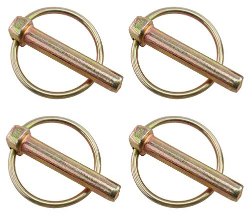 E-outstanding Linch Pin 4PCS 45mm Heavy Duty Lynch Pin Shaft Locking Pin Fastener Assortment Kit for Farm Tractors Trailers Trucks Mowers Trolleys and Carriages M8(5/16Inch)