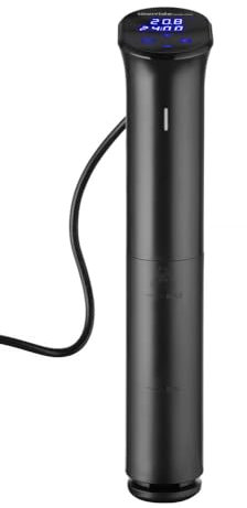 HENDI iVide Circulador de inmersión térmica Sous-Vide 2.0, sous-vide stick, IPX7, 5°C~90°C, con WiFi, calienta y hace circular hasta 30L de agua, 230V, 1200W, 63x97x(H)344mm, acero inoxidable
