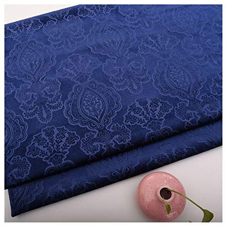 NAKAN Tela de Terciopelo con Estampado de Flores por Metro Tela de Terciopelo Decorativa Floral de 145cm Ancho para Muebles Tapicería, Manualidades, Cortinas, Decoración del Hogar(Color:Azul Marino)