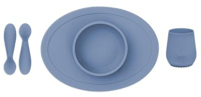 ezpz Tiny Set de Primeros Alimentos - Indigo - 4+ meses (Tiny Bowl, Cup, Spoons)