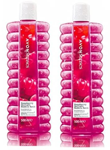 Avon Senses Bubble Bath - 1 Lt Raspberry Delight Bubble Bath - Raspberry & Cassis