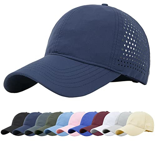 Baynetin Gorra de Béisbol Plegable Exteriores UPF 50+ Sun Protection Malla Deportiva Transpirable de Verano Gorras de Sol de Béisbol de Secado Rápido Gorra de Visera Ejecutiva Unisex (Azul Oscuro)