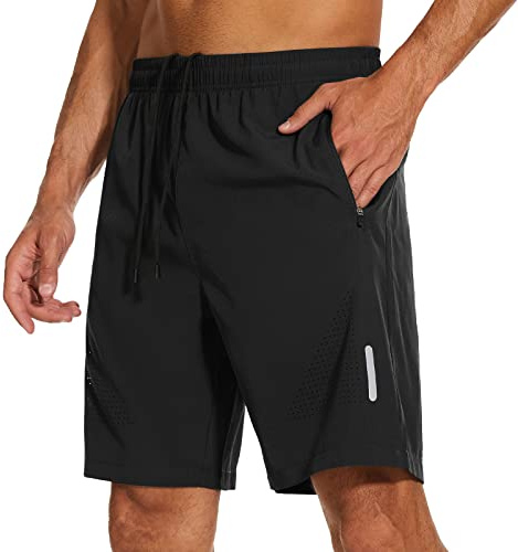 YUTYTH Gym Shorts Mens Running Shorts Lightweight Breathable Quick Dry | Zip Pockets, Breathable Vents, Loose-Fit, 7 Mens Sports Shorts, Workout, Fitness, Training, Football, Basketball