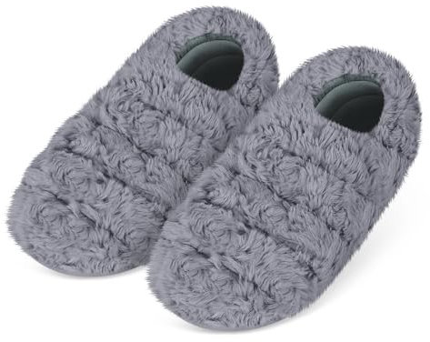SUZZIPAD Microwavable Heated Slippers and Feet Warmer for Cold Day, Foot Warmers for Bed, Microwave Slipper for Discomfort Reduction, Soothing Ankle Fatigue, L, Unscented