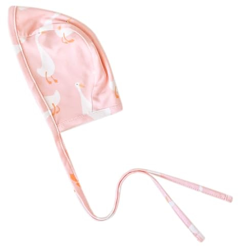 Copper Pearl Baby Bonnets: Ultra-Soft, Comfy to Wear, Tie-On Infant Sun Hat for Protection Against UV Rays, Trendy Coordinating Designs Swaddles, 0-3 Months - Goosie