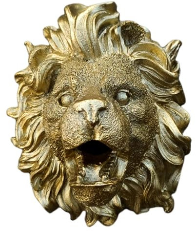 Lion Fountain Spout | Resin Water Fountain | Lion Wall Fountain | Lions Heads Water Fountain For Small Ponds And Broken Sprinkler Heads Replacement