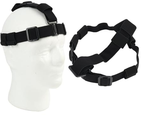 Jecdfs Bandeau pour Lampe Frontale LED, Sangle de Remplacement Réglable, Bandeau Élastique en Nylon pour Activités Extérieures, Camping, Randonnée, Pêche, Lampe de Poche Mains Libres, Noir