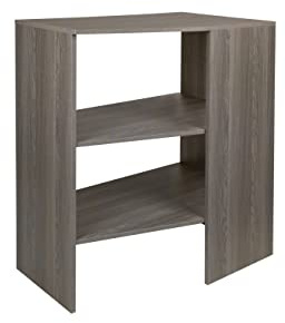 ClosetMaid SuiteSymphony Wood Corner Shelf Unit, 2 Shelves, Adjustable, Stacking, for Storage, Closet, Clothes, Shoes, Décor, Graphite Grey