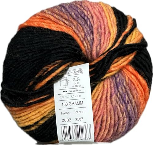 ONline Wolle Linie 359 Fano 83, Winterwolle, Schnellstrickwolle, Wolle Nadelstärke 7-8 mm, mit Farbverlauf, zum Stricken oder Häkeln