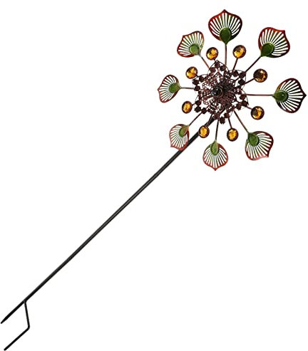 YARNOW 1 Pc Moulin à Vent en Fer Pelouse des Moulins à Vent en Métal à Vent D'extérieur Éoliennes en Métal pour Et Jardin Art Vent Sculpture Jouet La Modélisation Faire Tourner Le Fer