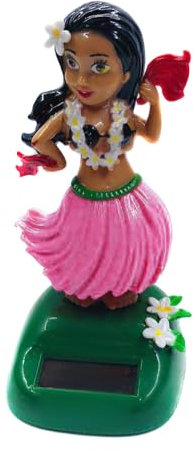 Tanzende Solarfigur Hula Girl,Solar Wackel Figur,Hawaii Mädchen Figur Auto-Armaturenbrett Ornamente Puppe Auto Schwingenden Kopfschütteln Spielzeug Dekor Für Die Fensterbank, Auto, Büro, Schreibtisch