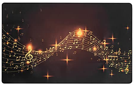 Schlagzeugteppich, 1,2 m x 1,8 m, Musikteppich mit rutschfester Unterseite, schalldichte Teppichpolster, elektrisches Teppichzubehör für Schlagzeuger, Musiknote