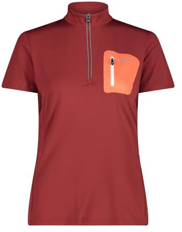 CMP - T-Shirt Elasticizzata da Bici da Donna, Granata, 40