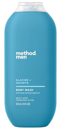 Method Men Body Wash, Glacier and Granite, Paraben and Phthalate Free, Quick-Lathering Cleansers, Cruelty Free, 18 oz (Pack of 1)