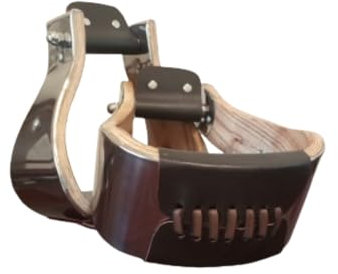 Craft Colt Breiter Western-Steigbügel aus Holz mit Lederüberzug, Holzglocken-Sattel-Steigbügel (Größe: 10,2 cm Übergröße)