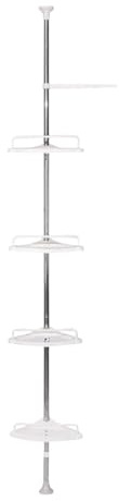 Étagère de douche télescopique - Support de rangement d'angle pour salle de bain - Étagère d'angle télescopique en acier inoxydable - Étagère d'angle debout pour la douche - Support de rangement de