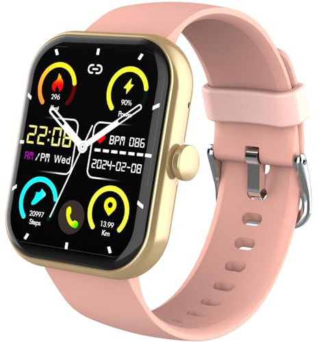 Smartwatch Damen Herren, 1,91'' HD Großbildschirm Fitness Tracker, Telefonfunktion Smart Watch, 100+ Sportmodi Fitnessuhr/Schrittzähler/Schlaftracker/Pulsuhr, IP68 Wasserdicht Sportuhr für Android iOS