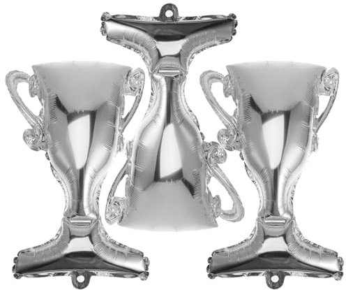 TOYANDONA 3 Stücke Abschluss Dekoration Ballongrößenwürfel Geburtstag Luftballons Ballonbogenständer silberne ballons Trophäenballon Spiele-Party-Dekoration Abschlussballons Aluminiumfolie