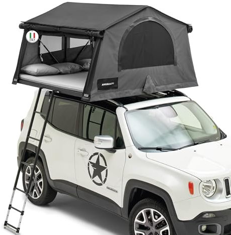 Autodachzelt Anomaly 1.0 – Geräumig & Widerstandsfähig, Wasserdicht & Atmungsaktiv – Ideal für Camping mit Matratze, Verdunkelnden Moskitonetzen & Markise – Made in Italy