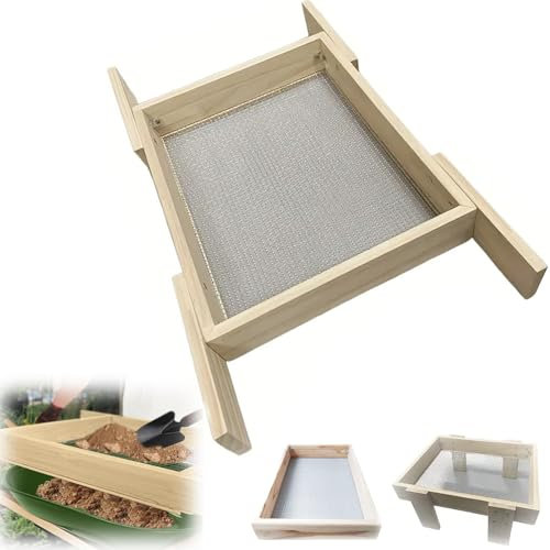 Large Soil Sieve,44 x34cm (17.32in x 13.39in) Removable and Adjustable Garden Soil Sieve,Garden Sieve for Sifting Soil, Worms, Leaves,Gritty Soil, Sand and Gravel, Fits Wheelbarrow and Handheld
