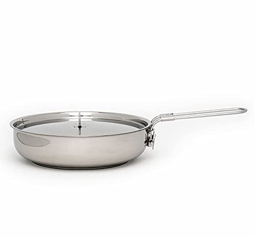 The Pathfinder School Stainless Steel Folding Skillet and Lid (8-Inch)