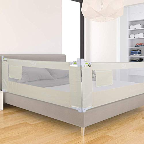 Klappbares Bettgitter Bettschutzgitter, Verstellbare Bettschutzgitter Kinderbettgitter, Babybettgitter Gitter Kinderbett Fallschutz Rausfallschutz bett für Kleinkinder Babys und Kinder 180cm × 68cm
