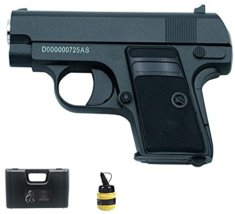 Pistola Galaxy G9 Metal (Muelle) | Mini Pistola de Airsoft (Bolas de plástico 6mm) + maletín de PVC + biberón de munición