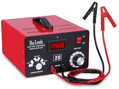 Hugoome Beleeb - Caricabatterie serie C20, 12 V, 24 V, 36 V, 48 V, impulsi di desolfatore ad alta tensione per batterie agli ioni di litio al piombo