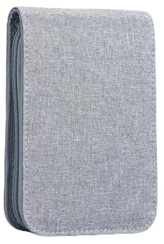 Lanxivi 12 Fountain Pen Case, Rollerball Pen Case Gray Color, Waterproof Canvas Pen Display Holder Organizer Bag
