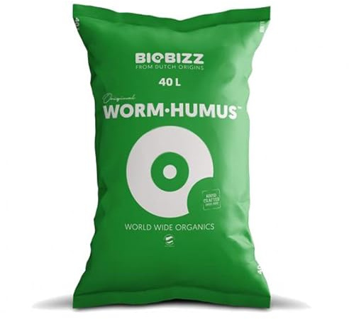 GROWMANIA Humus Lombriz BioBizz 40 L | Sustrato Worm Humus 100% Orgánico de Bio Bizz | Fertilizante Abono Crecimiento de Plantas y Cultivos